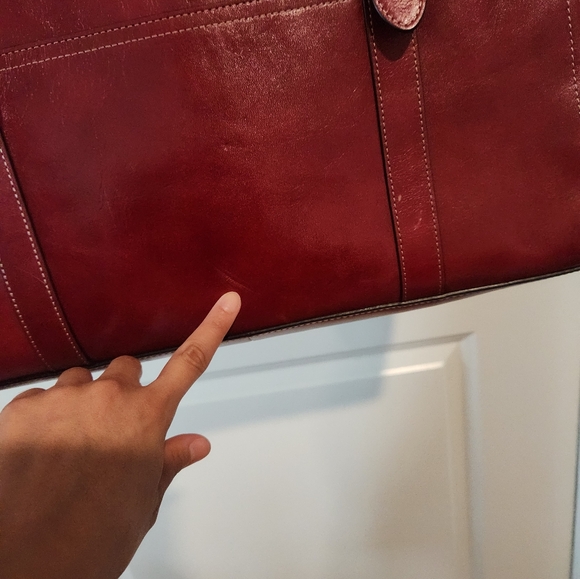 Vintage Fossil Red Leather work bag - Picture 5 of 9